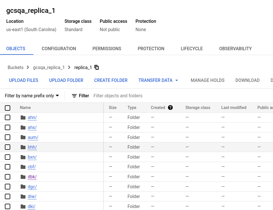 Replica one bucket in Google Cloud Storage